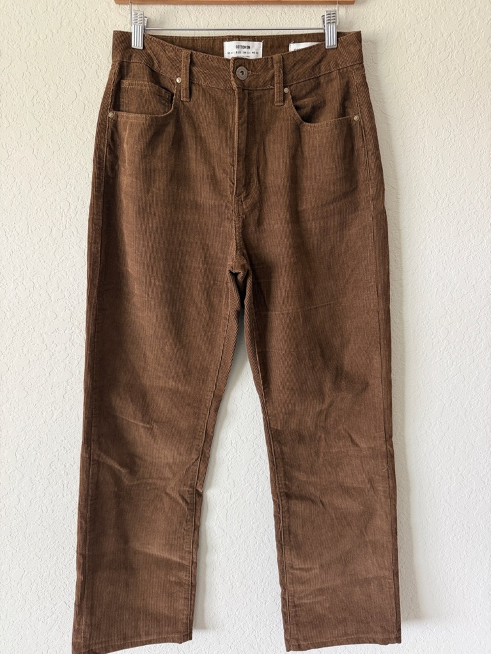 Cotton On Women's Straight Leg Corduroy Jeans in Brown